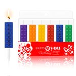 BBTO 6 Pieces Building Block Candles Brick Birthday Cake Candles Novelty Candles for Building Block Party Themed Birthday Party Decoration, Multicolor (BBTO-IIOOE88UYYET)