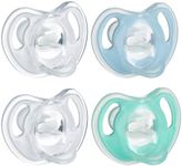 Tommee Tippee Ultra-Light Silicone Baby Pacifier, Boy - 0-6m, 4pk