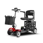 Scootngo Mobility Scooters for Seniors & Adults Foldable Powered Wheelchair Device with Dual Detachable Baskets 4 Wheel Mobility Scooter with Long Range Comfort (Red)