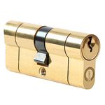 Anti-Snap Euro Door Lock Brass polishing Chrome Surface (40/40(80mm), Brass polishing)