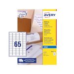 Avery Printable, Customisable Mini Organising Return Address Labels, Inkjet Printers, (38.1 x 21.2 mm Labels, 65 Labels Per A4 Sheet, 25 Sheets), 1625 Labels, Quickdry (J8651), White