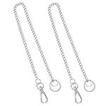 PERFETSELL 2 Pcs Keychain Stainless Steel Pocket Chain Long Chain Keyring Wallet Chain with Lobster Clasps and Extra 2 Rings for Keys/Wallet/Jeans Pants/Belt Loop(Silver)