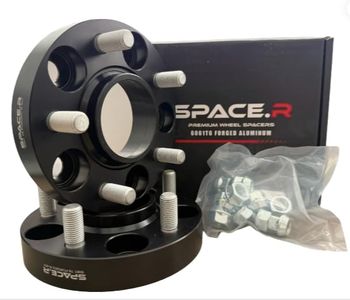SPACE.R 1 Pair Of 25mm Wheel Spacers Compatible With Range Rover, Discovery, New Defender | 5x120 | Hubcentric | Bolt on | M14x1.5 Studs | 72.6 Centre Bore