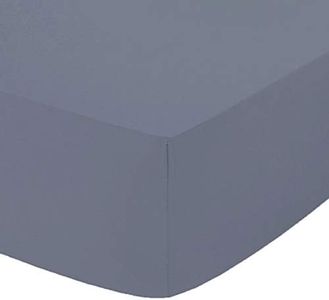 Comfy Nights Extra Deep 40Cm PolyCotton Easy Care Pecale Fitted Sheet Or Pillow Pair, King - Grey/Silver