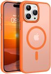 BENTOBEN Magnetic for iPhone 13 Pro Case [Compatible with Magsafe] Translucent Matte 13 Pro Phone Case Slim Thin Shockproof Women Men Girls Boys Protective Cover Cases for iPhone 13 Pro 6.1", Orange