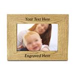 Personalised Photo Frame Laser Engraved Wood Frame 7"x 5" Wooden Picture Photo Frame Custom Any Text Gift for Grandpa Grandma Thank you Teacher Graduation Nanny Grandad Christmas (Design 01 Landscape)