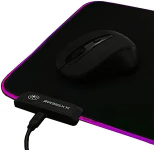 Xtreme Multicolor LED RGB Gaming Mouse Pad, 10 Selectable Color Modes, Anti-Slip Surface, Connect Power Connector to USB Port On Devices, Easy-to-Install