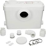 Flo-Force Ultra Domestic Sanitary Macerator Toilet Waste Water Pump Sink Basin Shower Bidet Sewerage Pump with 3 Inlets Quiet Operation White Macerators