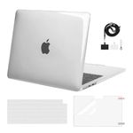 MOSISO Compatible with MacBook Air 13 inch Case 2024 2023 2022 M3 A3113 M2 A2681 Touch ID, Plastic Hard Cover&Keyboard Cover&Screen Film&Phone Lanyard for MacBook Air 13.6 inch Case, Crystal Clear