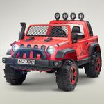 Baybee Atom Rechargeable Battery Operated Jeep for Kids, Ride on Toy Kids Car with Bluetooth, Music & Light | Baby Big Battery Car | Electric Jeep Car for Kids to Drive 3 to 10 Years Boys (Red)