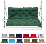 Swing Replacement Cushions, Waterproof Bench Cushion with Backrest, Thicken 4" Outdoor Loveseat Cushions with Ties for Porch Garden Furniture Patio Lounger
