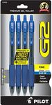 PILOT G2 Premium Refillable & Retractable Rolling Ball Gel Pens, Fine Point, Blue Ink, 4-Pack (31058)