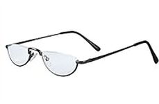 Agstum Half Moon Readers Spring Hinge Reading Glasses Single Vision (Gunmetal, 2.25)