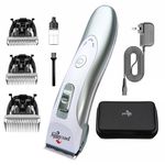 Precuttify Dog Clippers Professional Heavy Duty Dog Grooming Clipper Low Noise High Power Rechargeable Cordless Pet Grooming Tools for Small & Large Dogs Cats Pets