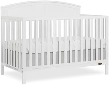 EVOLUR Dream On Me Storybrooke 5 in 1 Convertible Crib in White, JPMA & Greenguard Gold Certified,Built of Sustainable Pinewood, 3 Mattress Height Settings, Non-Toxic Water-Based Paint Finish