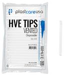 100 HVE Evacuation Suction Dental Tips, Vented (White) (1 Bag)