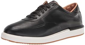 Hush Puppies Men's Keaton Sneaker, Black Leather, 7.5 M US