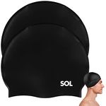 2pk Adults Swimming Cap | Size XL to Large Swimming Cap | Black Silicone Waterproof Swimming Cap Men & Swimming Cap Women | Swim Cap | Swim Hat Women | Swimming Hat Women Swimming Caps Swimming Hats