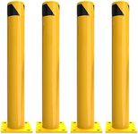 YITAHOME Safety Bollard Post 36" x 4.5" Steel Bollards, Traffic Bollard Parking Bollard Driveway Barrier for Parking Warehouse Roadside Park Traffic Area, 4PCS