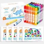 Shuttle Art Dot Markers, 36 Colors Washable with 135 Activity Sheets, 5 Activity Books, Fun Art Supplies for Kids Toddlers and Preschoolers, Non Toxic Water-Based Paint Daubers, Dot Art Markers