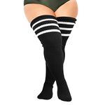 DRESHOW Plus Size Women Thigh High Socks Extra Long Thick Over the Knee High Stockings Leg Warmer Boot Socks