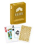 Copag Elite 100% Plastic Playing Cards, Poker Size Jumbo Index Single Deck (Gold)