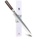 KYOKU Samurai Series - 10.5" Yanagiba Knife Japanese Sushi Sashimi Knives - Superior Japanese Steel - Wenge Wood Handle - with Case