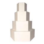 Oasis Supply Fake Cake Set, Dummy Cakes for Weddings, Crafts, and Displays - HEXAGON SHAPE - 4 Piece Set x 5" High