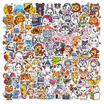 100 Pcs Cute Animals Stickers Waterproof Nature Animal Stickers for Laptop Skateboard Water Bottle Hydro Flasks Luggage Phone Cars Bike,Vinyl Cartoon Aesthetic Animals Stickers for Teens Girls Boys