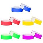 L LIKED Colourful Synthetic Paper Wrist Bands, 500 Pcs Wristbands for Events, Waterproof Neon Bracelets for Music Festival, Concert, Party, Contest (5 Colors)