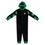 Celtic FC Official Football Gift Kids Fleece Hooded All-in-One Black 8-9 Years