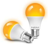 BrightArk E27 LED Amber Light Bulbs, A19 9W Equivalent to 60W Halogen Bulb, Amber Light Bulb Soft Light Bulbs Warm Light 2000K Blue Light Blocking Light Bulbs AC85-265V (Non-Dimmable, Pack of 2)