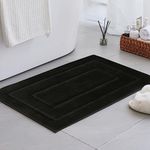 GRANNY SAYS Bathroom Mat 50 x 80 cm, Pack of 1 Black Bathroom Mat, Anti Slip Bath Mats for Tub, Super Soft Bathroom Matt Water Absorbent, Microfiber Bath Rugs, Machine Washable Bathroom Rug for Floor