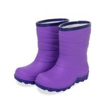 FUNCOO PLUS Kids Warm Fleece Wellies, Girls Boys Winter Waterproof Rain Boots Children Snow Boots Wellington Boots Size 3, Purple