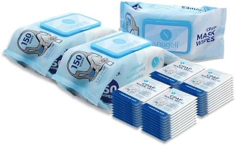 CPAP Mask Wipes by Snugell - 3 Packs of 150 Wipes Jumbo Pack + 40 Travel Wipes (490 Wipes)- Unscented - For Cleaning CPAP Mask and Devices - Skin Safe with Aloe Vera - Lint & Alcohol Free
