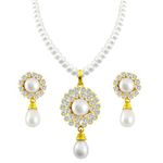 Sri Jagdamba Pearls Dealer Hyderabadi Freshwater Pearl Pendant Necklace set | Necklace to Gift Women & Girls| With Certificate of Authenticity AA Quality