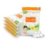 Tulips White Cotton Balls 50S (Pack Of 5)