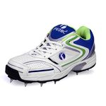 FEROC SL Men's Full Cricket Spikes Shoes (5.5, Green)