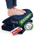 ComfiLife Foot Rest for Under Desk at Work – Adjustable Desk FootRest for Office Chair, Gaming Accessories – Ergonomic Teardrop Design for Back, Hip & Leg Pain Relief – 100% Memory Foam (Navy)