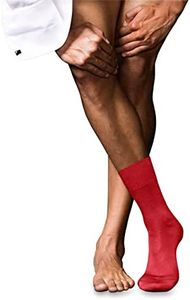 FALKE Men's No. 6 Merino Silk Socks, Red (Cardinal 8156), 11-12, 1 Pair