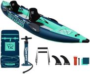 TIGERXBANG 13.8'x37.8''x9.4'' Inflatable 2 Person Kayak, Touring Boat for Adults/Kids, Kayak Set with Removable Seat, Double Paddles, Foot Pedals, Hand Pump and Multifunctional Accessories