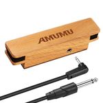 AMUMU SP30 Woody Magnetic Soundhole Pickup for Steel String Acoustic Guitars Single Coil Rare Earth Neodymium Magnet