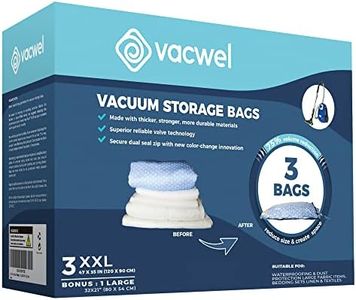 Jumbo XXL Vacuum Storage Bags, 47 x 35 Space Saver Bags for Clothes, King Comforters or a Small Mattress, Thick & Strong XXL Size