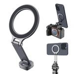 Orzero Camera Cold Shoe Magnetic Phone Holder Flexible Phone Tripod Mount Adapter for DJI Ronin SC iPhone 16/15/14/13/12 Series Samsung Canon Nikon DSLR Photography Accessories (Grey)