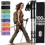 Carbon Fiber Trekking Poles for Hiking Collapsible, Nordic Walking Poles for Women, Lightweight Hiking Poles Women Lightweight Collapsible, Walking Sticks for Hiking for Seniors - Black EVA Foam