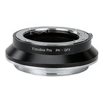 Fotodiox PK-GFX-Pro Pro Lens Mount Adapter, Pentax K Mount (PK) SLR Lens to Fujifilm G-Mount GFX Mirrorless Digital Camera Systems, Black/Chrome