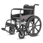 Easycare Commode Wheelchair for Old People and Patient, Suitable for Indoor & Travel-Friendly with Adjustable & Comfort Seat Belt with Footrests, Wheel Chair for Toilet (U Cut Commode Wheelchair)