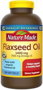 Generic Nature Made Extra Strength Flaxseed Oil 1400 mg, 300 Count Softgels Bundle | Fish Free 700 mg Omega 3 Supplement | 300 Days Supply