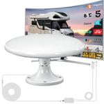 CSUXYD Outdoor TV Aerial, Freeview HD RV TV Aerial, 720° Omni-Directional Long Range Reception Aerial for Smart Tv, For Caravan/Motorhome/RV/Yacht/Attic