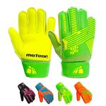 meteor Goalie Gloves for Kids Goalkeeper Gloves Football Goalkeeping Gloves Boys Youth Adult Junior Children Strong Keeper Grip Finger Protection Prevent Injuries Embossed Back Football